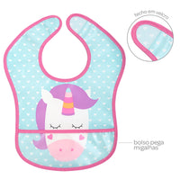 BABADOR COM BOLSO UNICÓRNIO
