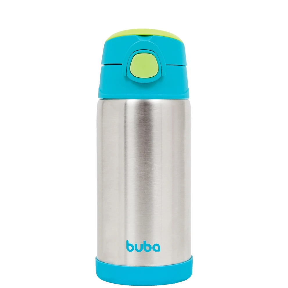Garrafa Térmica Inox Parede Dupla 400ml Azul - Buba