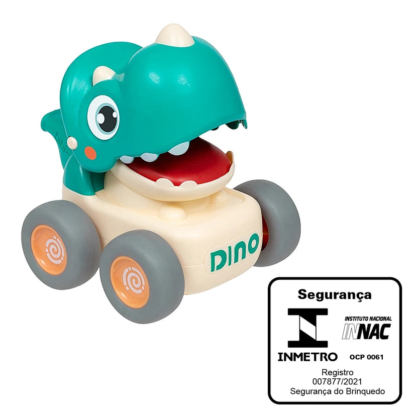Carrinho Dino com Fricção e Apito Verde Escuro - Buba