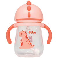 Copo com Alça e Canudo Dino Girl 240ml - Buba