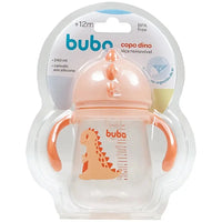Copo com Alça e Canudo Dino Girl 240ml - Buba