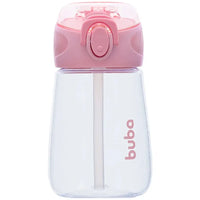 Garrafinha Tritan c/ Canudo Rosa 300ml - Buba