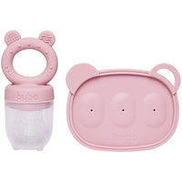 Kit Porta-Frutinhas e Forminha em Silicone Rosa - Buba