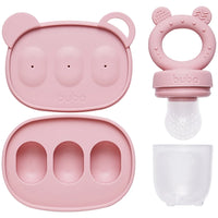 Kit Porta-Frutinhas e Forminha em Silicone Rosa - Buba