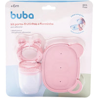Kit Porta-Frutinhas e Forminha em Silicone Rosa - Buba