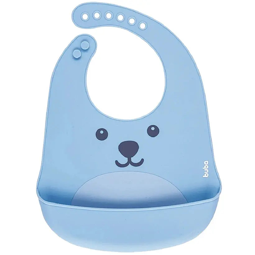 Babador com Cata-migalhas de Silicone Gumy Azul - Buba