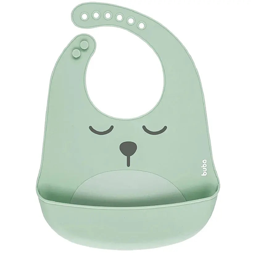 Babador com Cata-migalhas de Silicone Gumy Verde - Buba