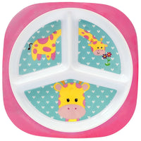 Prato com Divisórias para bebê Animal Fun Girafinha - Buba