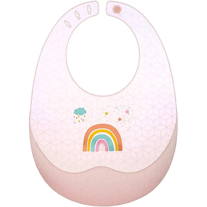 Babador com Cata-migalhas em Silicone com Estojo Arco-Íris (3m+) - Buba