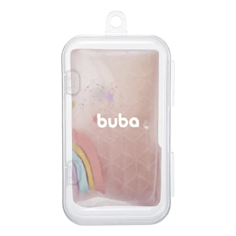 Babador com Cata-migalhas em Silicone com Estojo Arco-Íris (3m+) - Buba