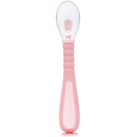 Colher Flexível em Silicone com Ventosa Rosa - Buba