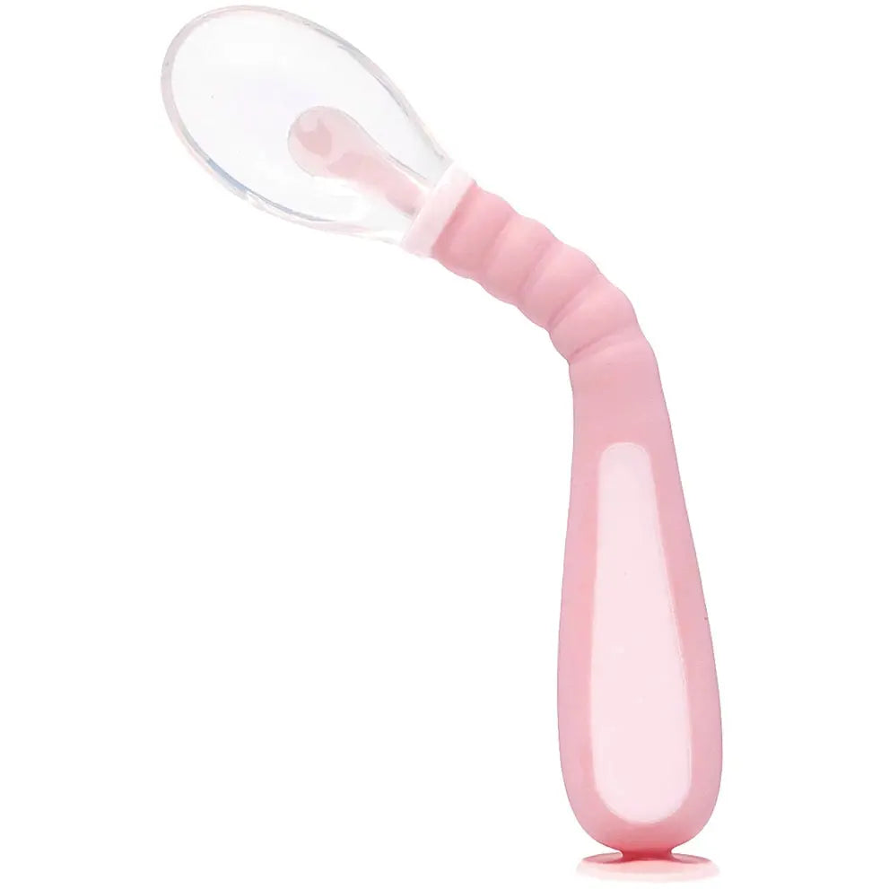 Colher Flexível em Silicone com Ventosa Rosa - Buba