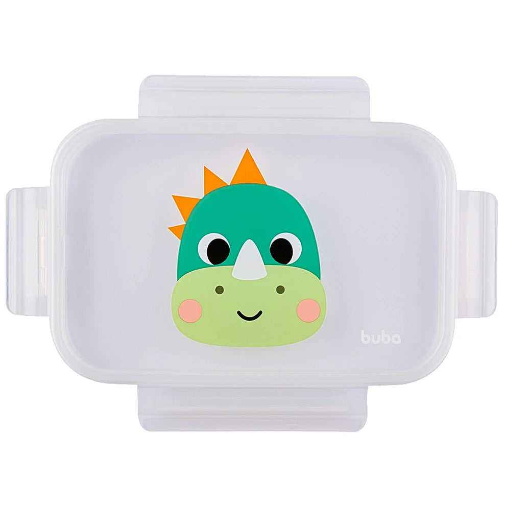 Kit Escolar: Lancheira Térmica + Lunchbox + Garrafinha BubaZoo Dino
