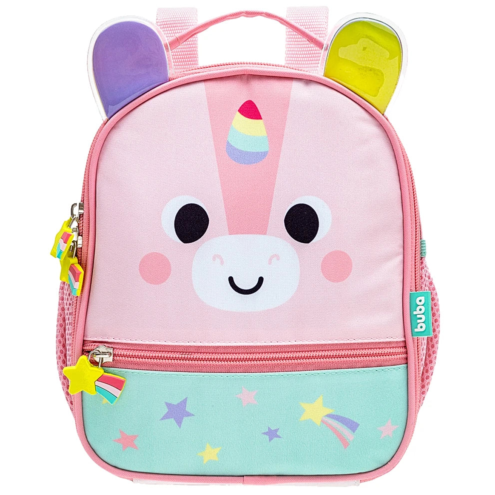 Kit Escolar: Lancheira Térmica + Lunchbox + Garrafinha BubaZoo Unicórnio