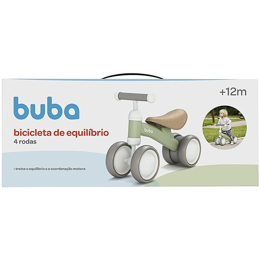 Bicicleta de Equilíbrio 4 rodas Verde (12m+) - Buba