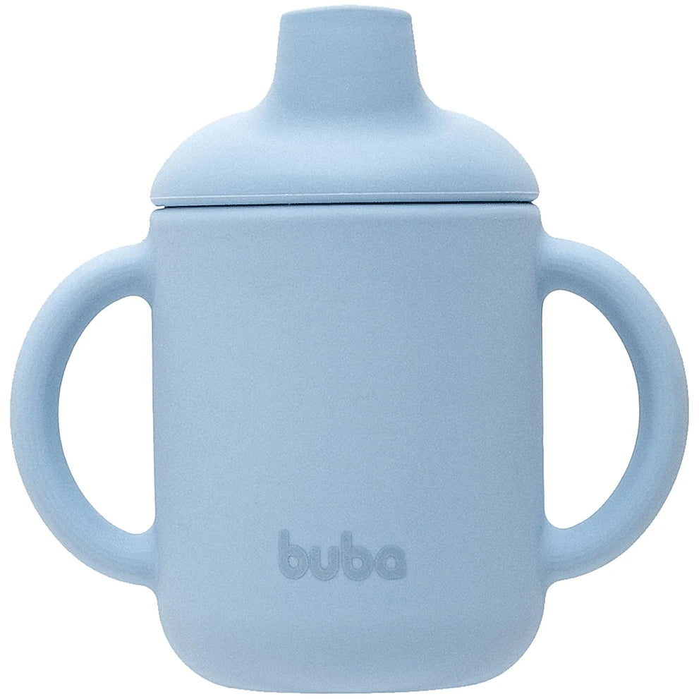 Copo de Transição em Silicone com Alça Azul 120ml - Buba