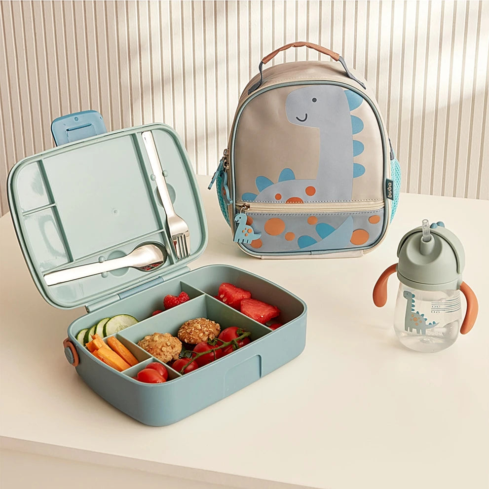 Kit Escolar: Lancheira Térmica + Bentô Box Magic Dino