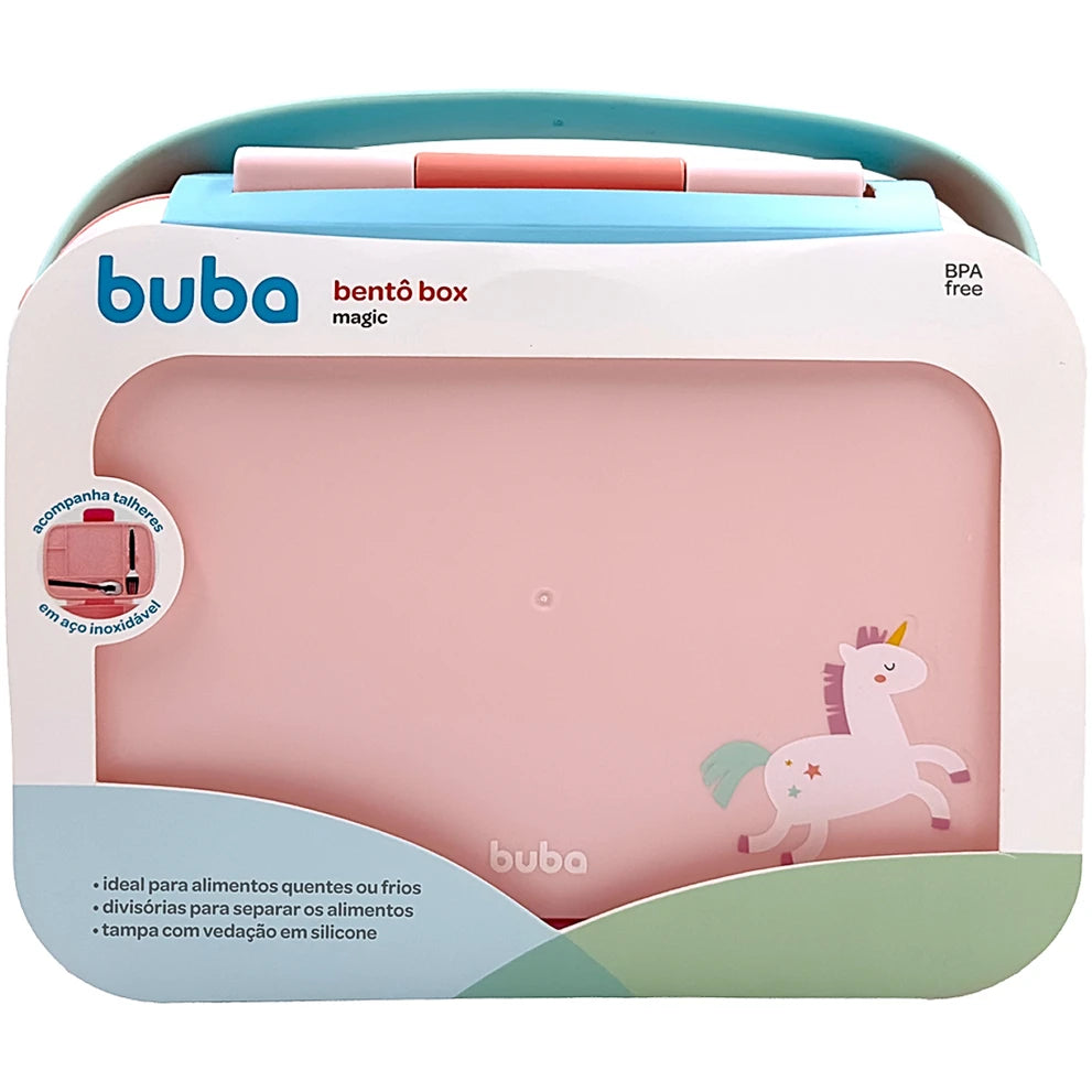 Kit Escolar: Lancheira Térmica + Bentô Box Magic Unicórnio