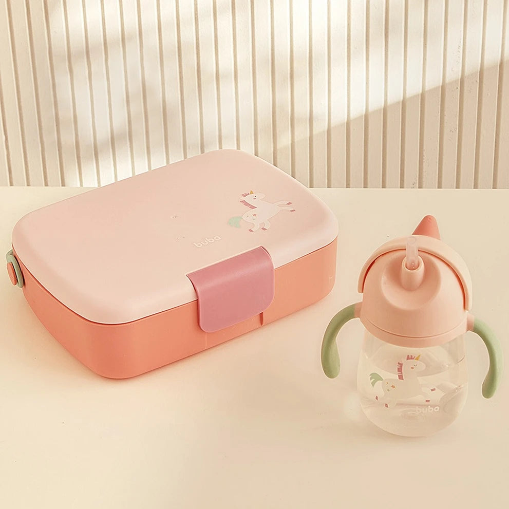 Kit Escolar: Lancheira Térmica + Bentô Box Magic Unicórnio