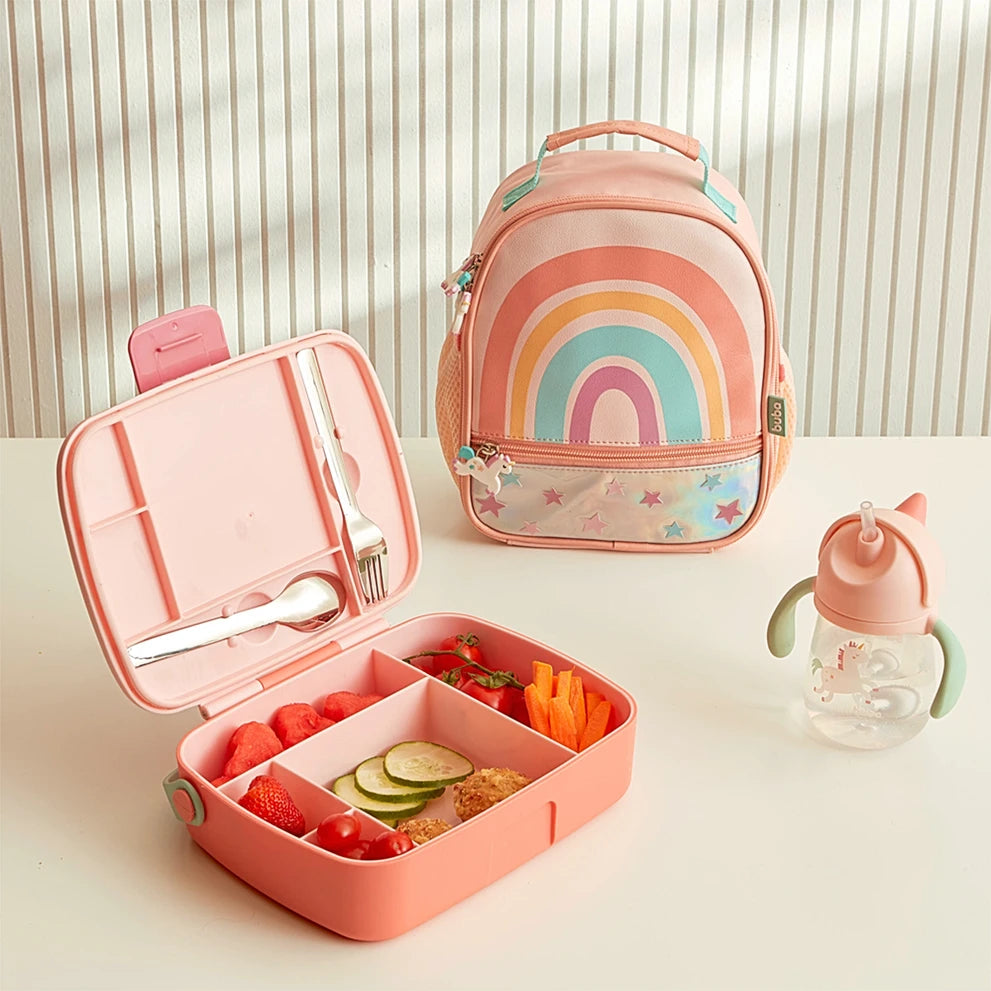 Kit Escolar: Lancheira Térmica + Bentô Box Magic Unicórnio