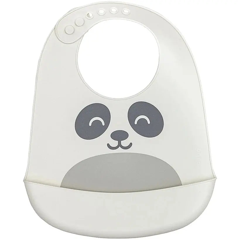 Babador com Cata-migalhas de Silicone Gumy Off White (3m+) - Buba