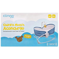 Cadeira Moisés Aconchego com Vibração e Sons Azul (0-18kg) - Clingo