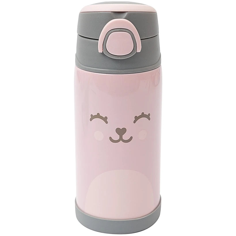 Garrafa Térmica Inox Parede Dupla 400ml Gumy Rosa (3m+) - Buba