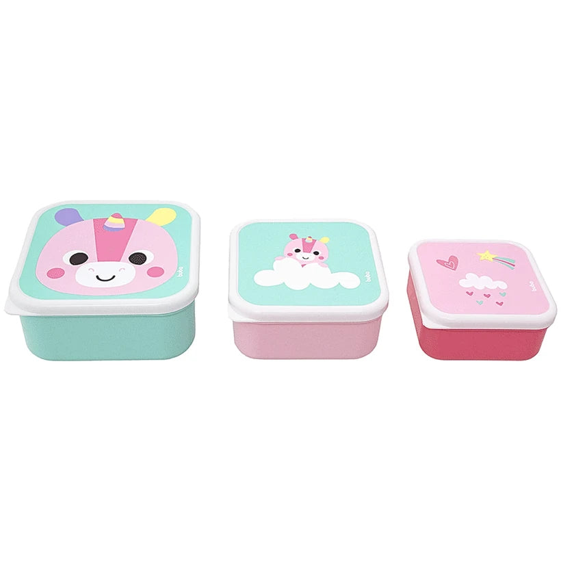 Kit 3 Potinhos para bebê BubaZoo Unicórnio - Buba