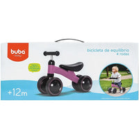 Bicicleta de Equilíbrio 4 rodas Rosa (12m+) - Buba