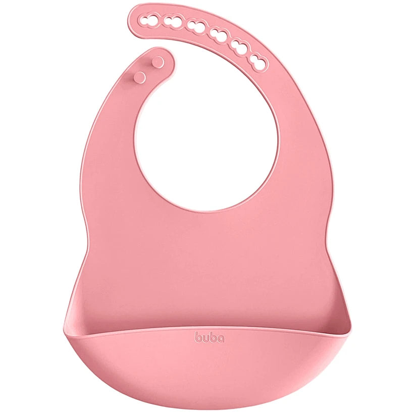 Kit Refeição para bebê em Silicone Rosa (6m+) - Buba