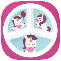 Prato com Divisórias para bebê Animal Fun Unicórnio - Buba
