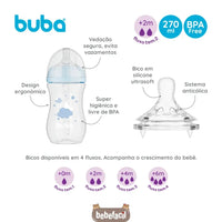 Mamadeira Anticólica Easy Flow Nuvem Azul 270ml Buba
