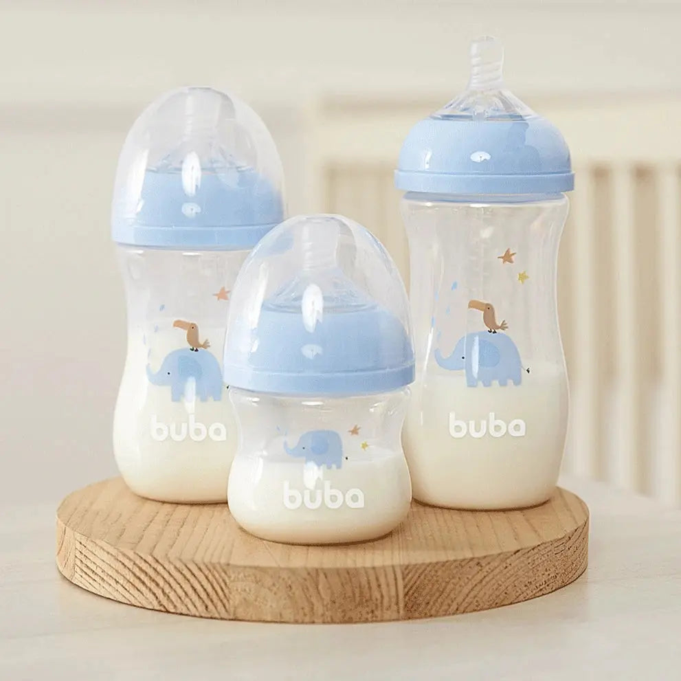 Mamadeira Anticólica Easy Flow Nuvem Azul 270ml Buba
