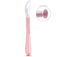 Colher Flexível em Silicone com Ventosa Rosa - Buba