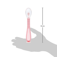 Colher Flexível em Silicone com Ventosa Rosa - Buba