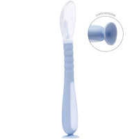 Colher Flexível em Silicone com Ventosa Azul - Buba