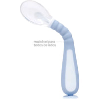 Colher Flexível em Silicone com Ventosa Azul - Buba