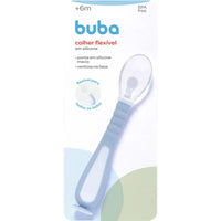 Colher Flexível em Silicone com Ventosa Azul - Buba