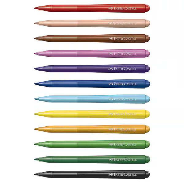 Canetinha Vai e Vem 12 Cores - Faber-Castell