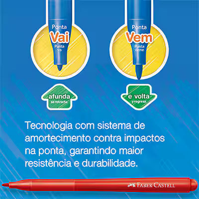 Canetinha Vai e Vem 12 Cores - Faber-Castell