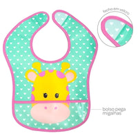 BABADOR COM BOLSO GIRAFA IMPERMEÁVEL PLASTICO