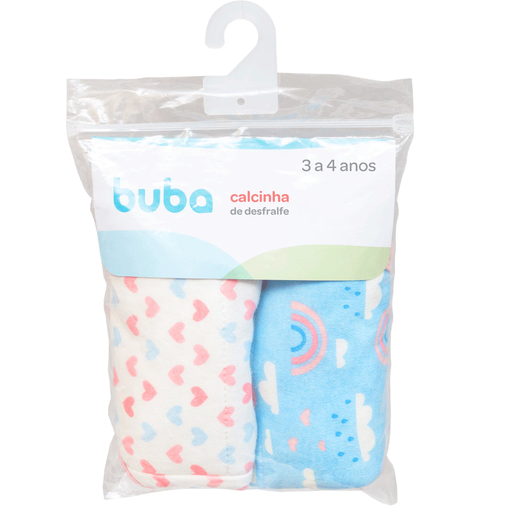 KIT 2 CALCINHAS 3 A 4 ANOS DE DESFRALDE ARCO-IRIS BUBA