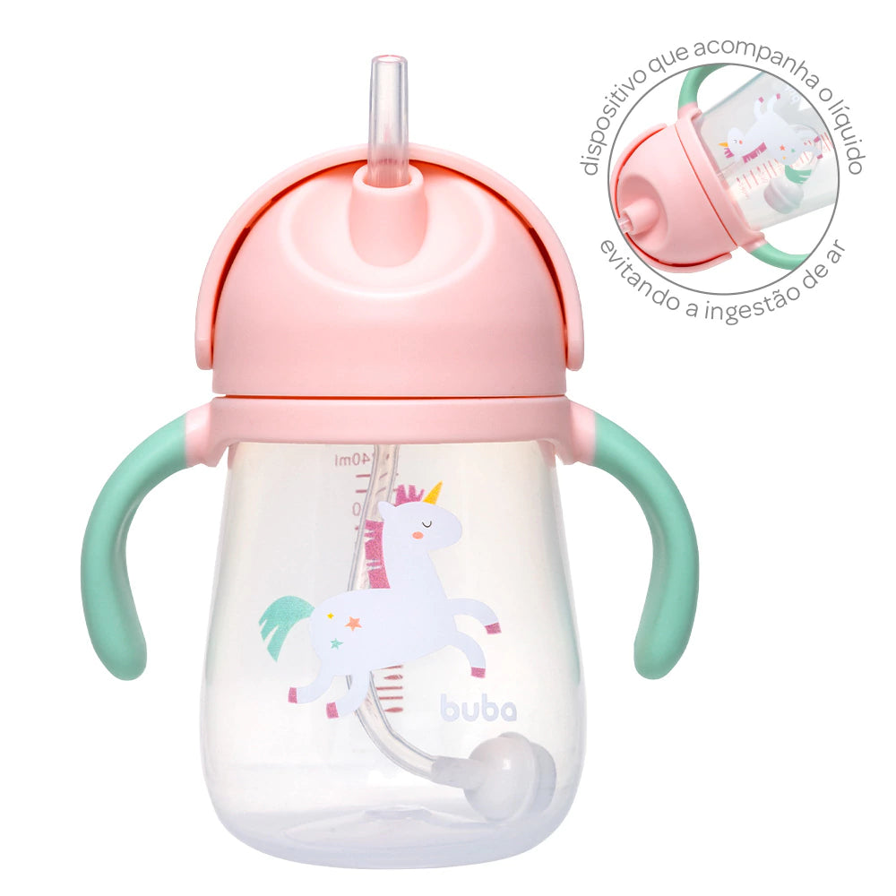 COPO COM DISPOSITIVO CANUDO MAGIC UNICORNIO