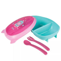 KIT REFEIÇÃO COM TALHERES BUBA FOGUETE ROSA