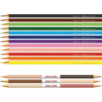 Lápis de Cor Caras e Cores 12 Cores + 6 Tons de Pele, Faber-Castell