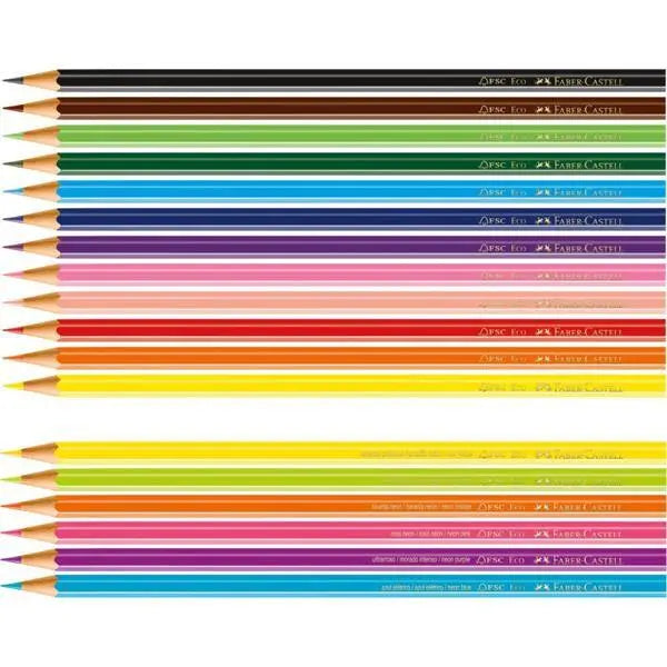 Lápis de Cor Sextavado 12 Cores + 6 Neon, Faber-Castell