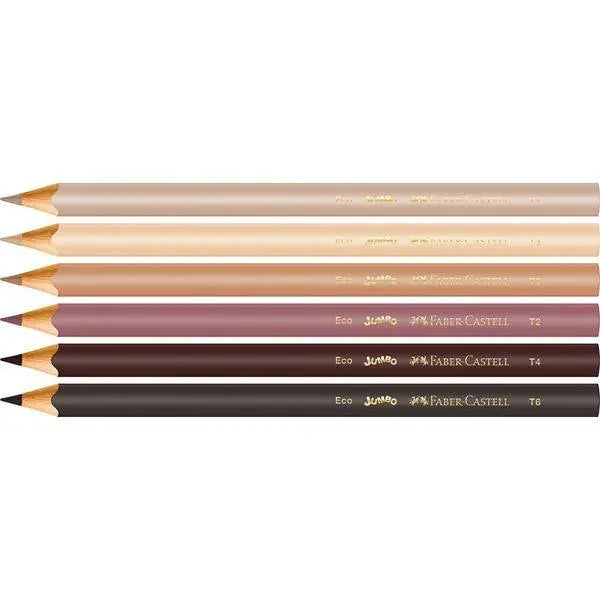 Lápis de Cor Jumbo, 6 cores, caras & cores, Faber-Castell