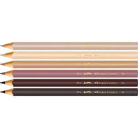 Lápis de Cor Jumbo, 6 cores, caras & cores, Faber-Castell