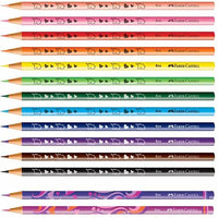 Lápis De Cor Faber Castell Unicórnio C/12 Cores + 2 Cor e Efeito + Adesivo