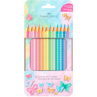 Lápis De Cor triangular Sparkle, 12 Cores + Faber-Castell